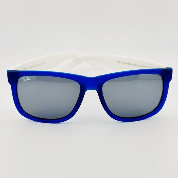 Ray-Ban Justin Sunglasses RB4165 Matte Transparent Blue Frame with Gray Lenses - Picture 7 of 12